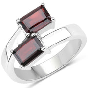 Bids.com 2.40 Carat Genuine  Garnet .925 Sterling Silver Ring Rings