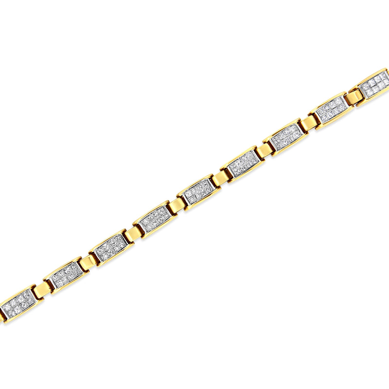 Bids.com 14K Yellow Gold 2 1/2 Cttw Princess-Cut Diamond Link Tennis Bracelet (H-I Color, SI2-I1 Clarity) - 7.25" Bracelets