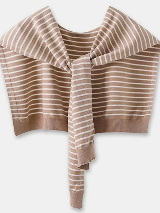 Striped Contrast Knit Wrap