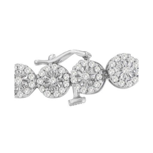 Bids.com 14K White Gold 2.00 Cttw Diamond Halo Link Tennis Bracelet (H-I Color, I1-I2 Clarity) - 7" Inches Bracelets