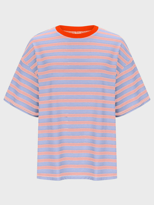 Striped Round Neck Half Sleeve T-Shirt