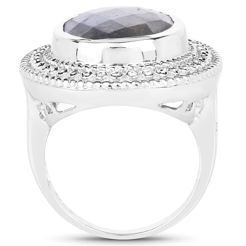 Bids.com 7.00 Carat Genuine Labradorite .925 Sterling Silver Ring Rings
