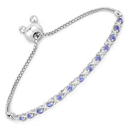 Bids.com 0.91 Carat Genuine Tanzanite .925 Sterling Silver Bracelet Bracelets