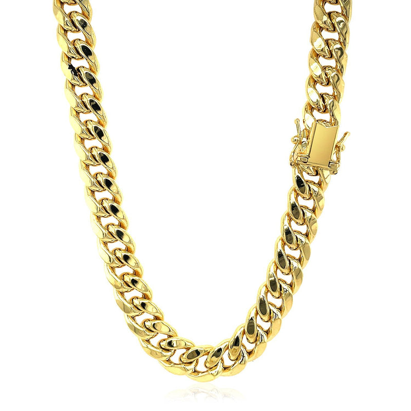 Bids.com 9.0mm 14k Yellow Gold Semi Solid Miami Cuban Chain Necklaces