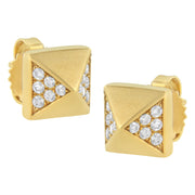 Bids.com 14K Yellow Gold 1/4 Cttw Diamond Pyramid Stud Earring (G-H Color, SI1-SI2 Clarity) Earrings