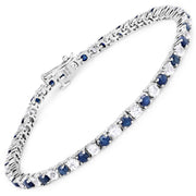 Bids.com 6.87 ct. t.w. Blue Sapphire and White Topaz Bracelet in Sterling Silver Bracelets