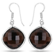 Bids.com 22.80 Carat Genuine Smoky Quartz .925 Sterling Silver Earrings Earrings