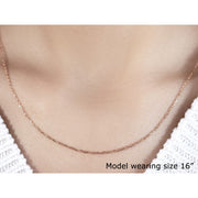 Bids.com 14k Rose Gold Diamond Cut Cable Link Chain 1.3mm Necklaces