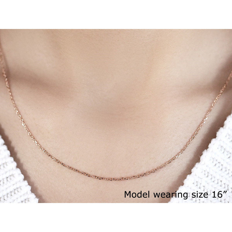 Bids.com 14k Rose Gold Diamond Cut Cable Link Chain 1.3mm Necklaces