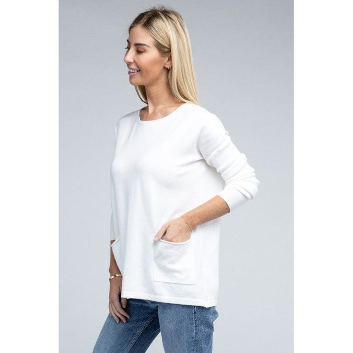 Viscose Front Pockets Sweater