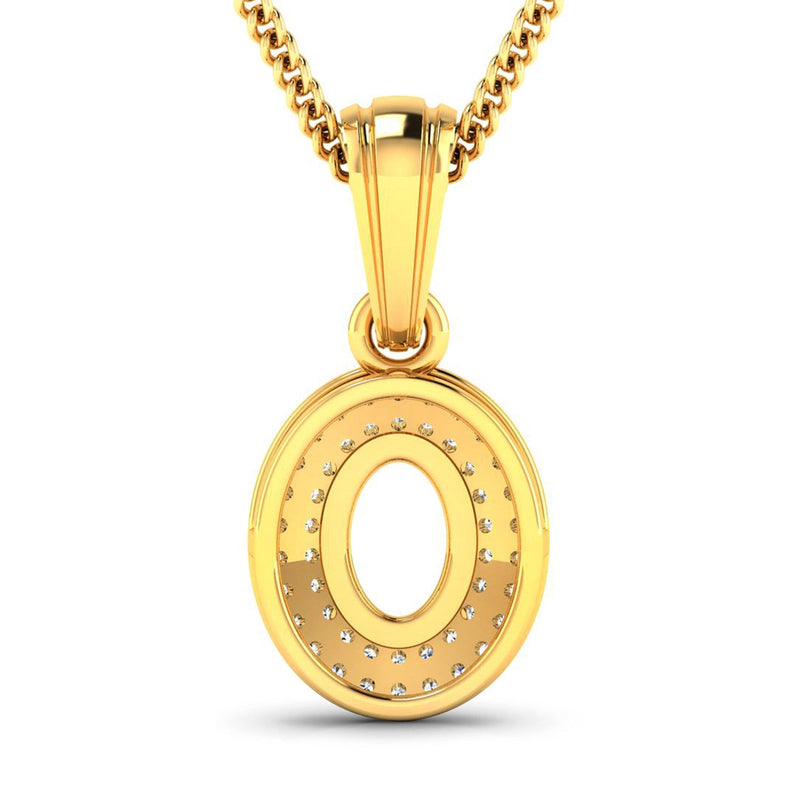 Bids.com 0.17 Carat Genuine White Diamond 14K Yellow Gold Semi Mount Pendant - holds 7x5mm Oval Gemstone Pendants