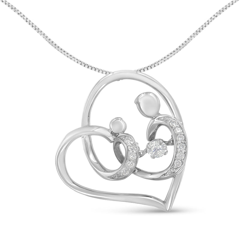 Bids.com .925 Sterling Silver 1/6 cttw Diamond Heart Pendant Necklace (H-I, I1-I2) Necklaces