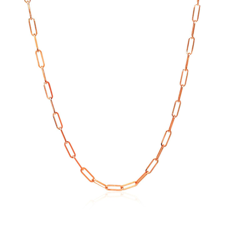 Bids.com 14K Rose Gold Delicate Paperclip Chain (2.1mm) Necklaces
