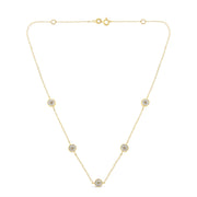 Bids.com Yellow Color Plated Sterling Silver Diamond Station Necklace (1/2 cttw, K-L Color, I2-I3 Clarity) Necklaces