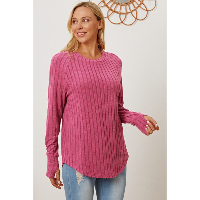 Basic Bae Ribbed Thumbhole Sleeve T-Shirt