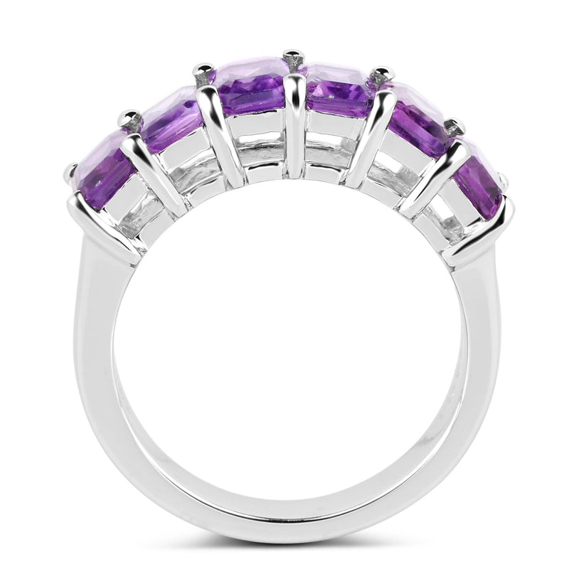 Bids.com 3.30 Carat Genuine Amethyst .925 Sterling Silver Ring Rings