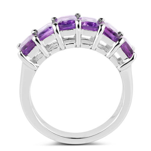Bids.com 3.30 Carat Genuine Amethyst .925 Sterling Silver Ring Rings