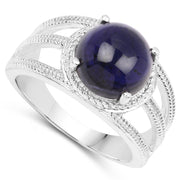 Bids.com 3.65 Carat Genuine Iolite .925 Sterling Silver Ring Rings