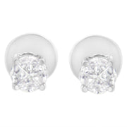 Bids.com 14K White Gold 1/2 Cttw Pie-Cut Diamond Solitaire Stud Earrings (H-I Color, SI1-SI2 Clarity) Earrings