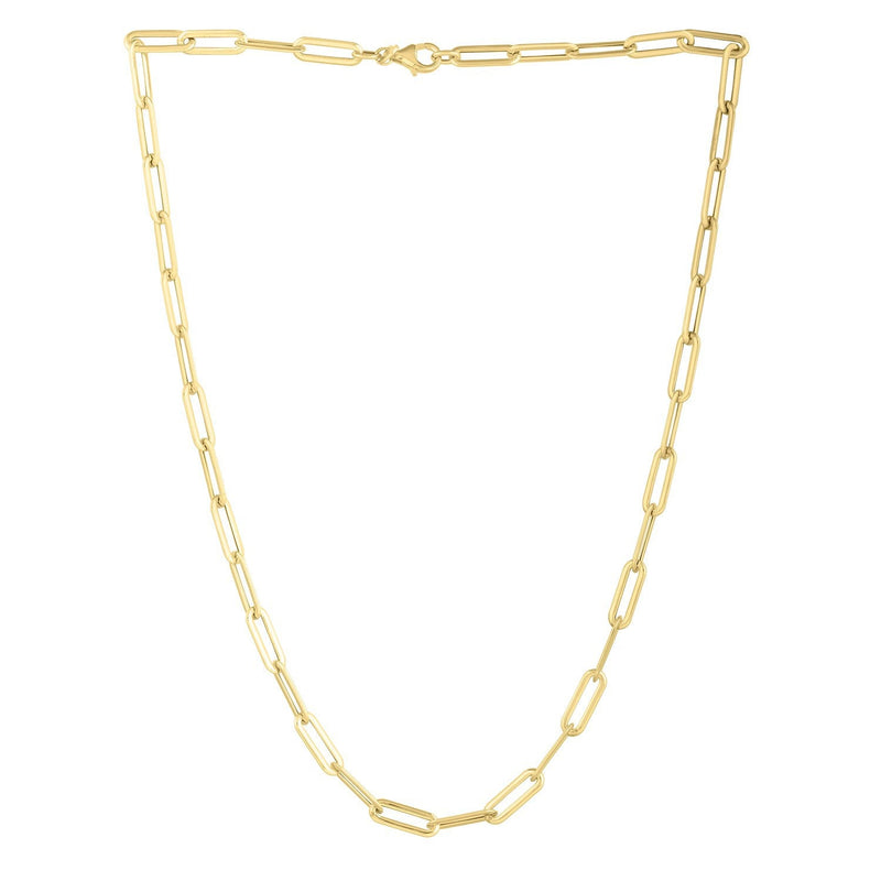 Bids.com 14k Yellow Gold Long Domed Paperclip Chain Necklace (4.80 mm) Necklaces