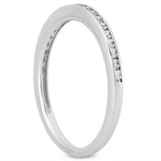 Bids.com 14k White Gold Slim Profile Diamond Channel Set Wedding Ring Band Rings