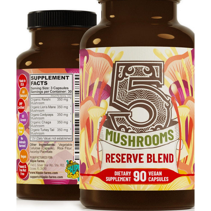 Hippie Farms - Hippie Farms - 5 Mushrooms Reserve Blend | Mushroom Supplement