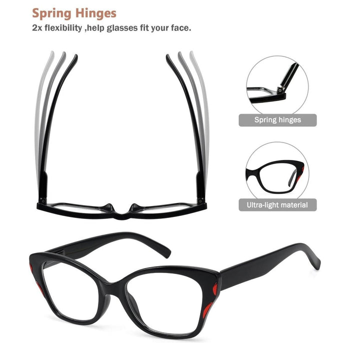 Eyekeeper - 5 Pack Stylish Reading Glasses Cat-Eye Readers R2126