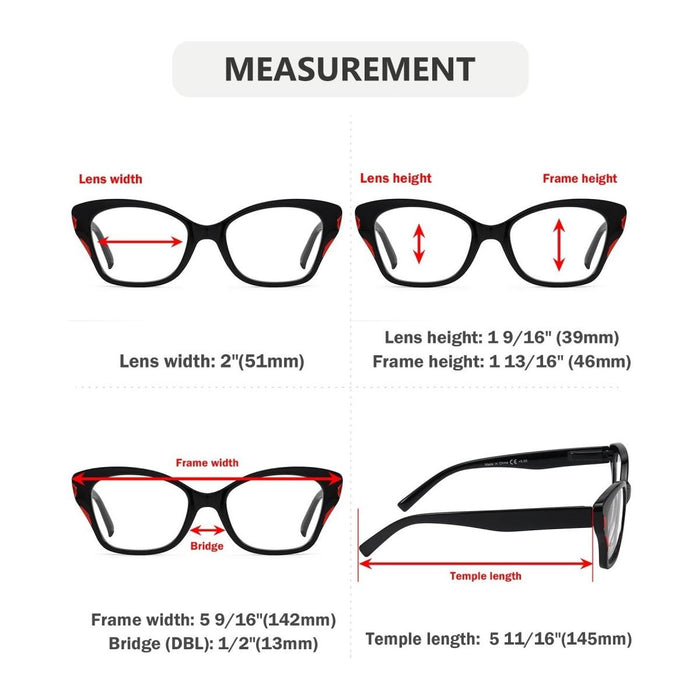 Eyekeeper - 5 Pack Stylish Reading Glasses Cat-Eye Readers R2126