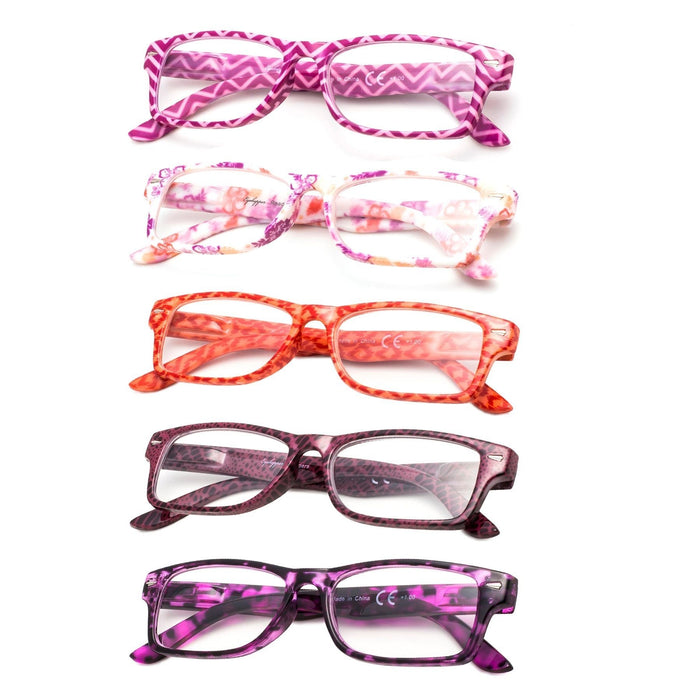 Eyekeeper - 5 Pack Colorful Patterned Reading Glasses R066