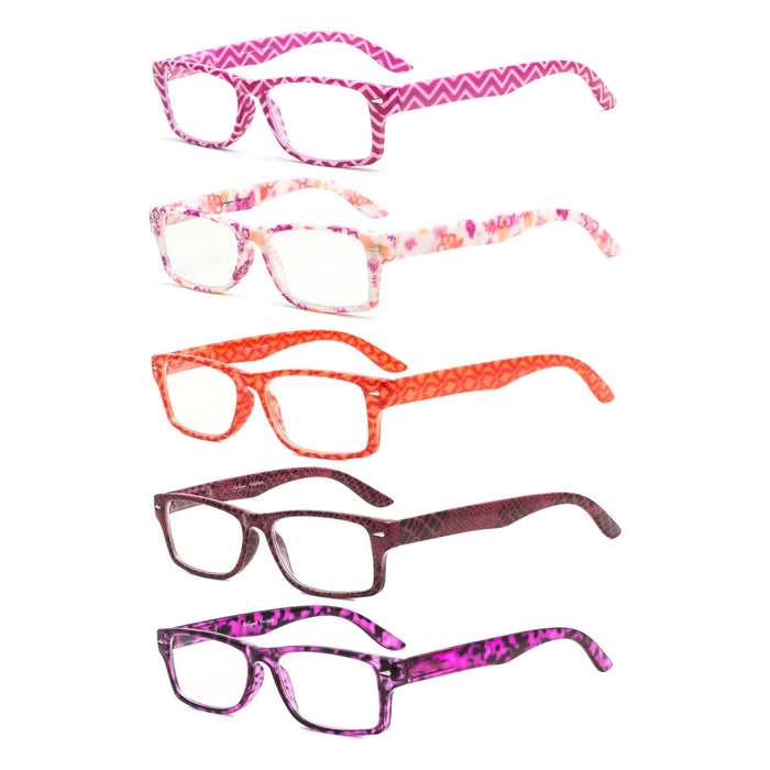 Eyekeeper - 5 Pack Colorful Patterned Reading Glasses R066