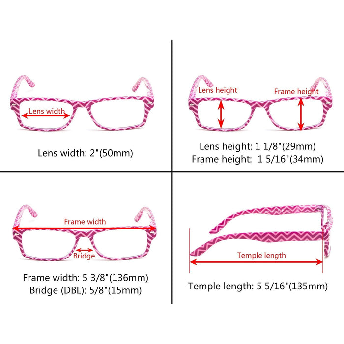 Eyekeeper - 5 Pack Colorful Patterned Reading Glasses R066