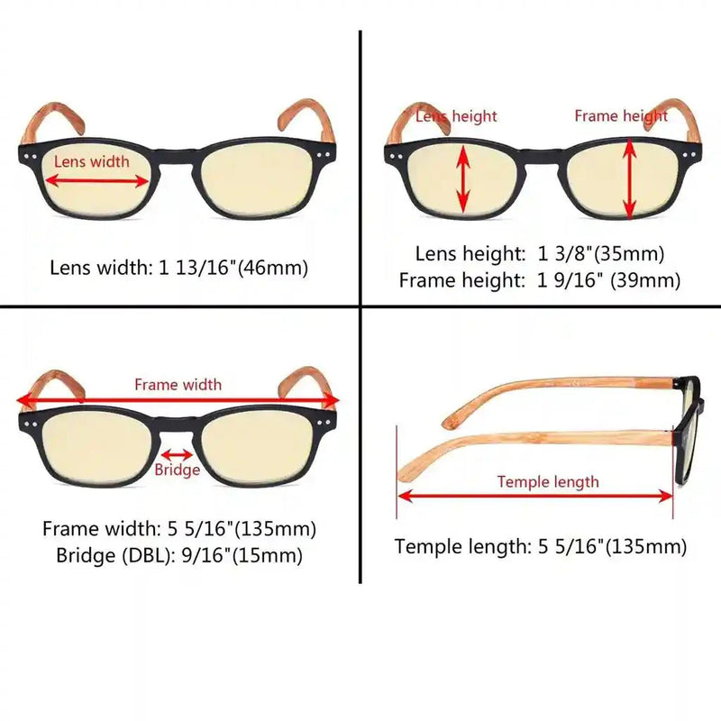 eyekeeper.com 5 Pack Bamboo-look Blue Light Blocking Reading Glasses TM034 Eyeglasses