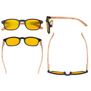 eyekeeper.com 5 Pack Bamboo-look Temple Blue Light Blocking Readers HP034 Eyeglasses