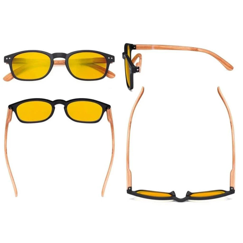 eyekeeper.com 5 Pack Bamboo-look Temple Blue Light Blocking Readers HP034 Eyeglasses