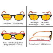eyekeeper.com 5 Pack Bamboo-look Temple Blue Light Blocking Readers HP034 Eyeglasses