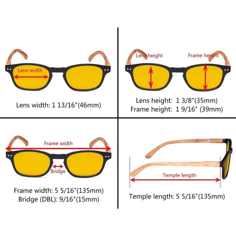 eyekeeper.com 5 Pack Bamboo-look Temple Blue Light Blocking Readers HP034 Eyeglasses