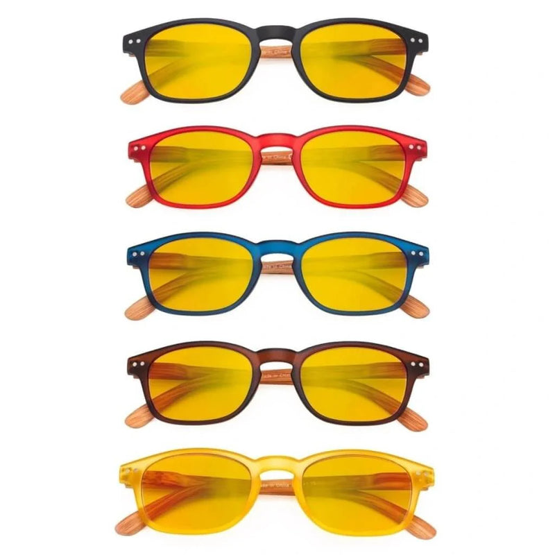 eyekeeper.com 5 Pack Bamboo-look Temple Blue Light Blocking Readers HP034 Eyeglasses