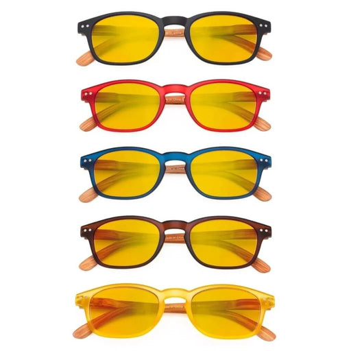 eyekeeper.com 5 Pack Bamboo-look Temple Blue Light Blocking Readers HP034 Eyeglasses
