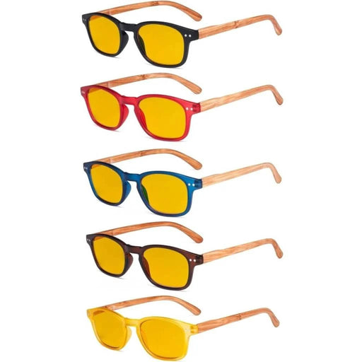 eyekeeper.com 5 Pack Bamboo-look Temple Blue Light Blocking Readers HP034 Eyeglasses
