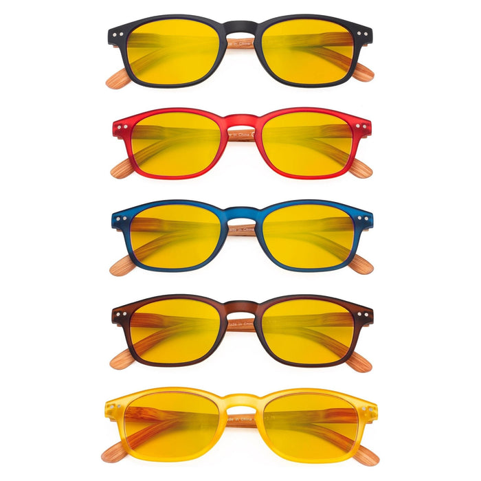 Eyekeeper - 5 Pack Bamboo-Look Temple Blue Light Blocking Readers Hp034