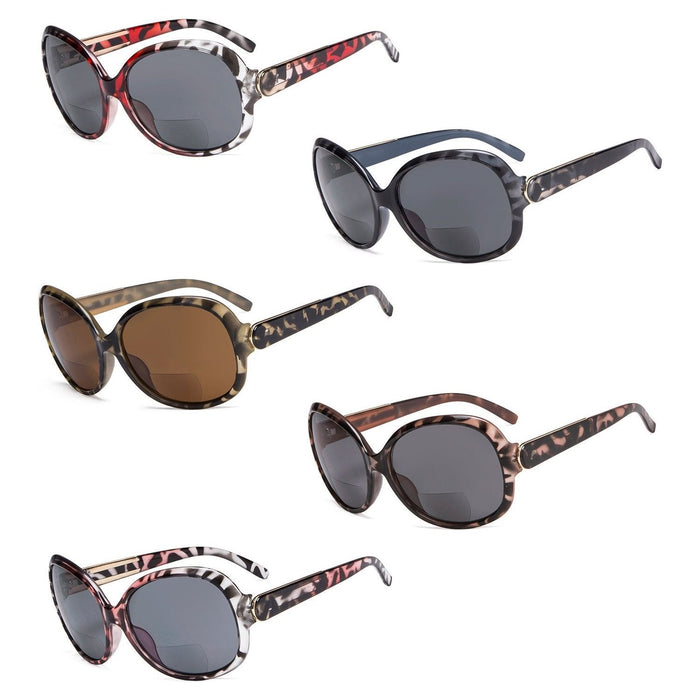 Eyekeeper - 5 Pack Stylish Bifocal Reading Sunglasses For Women S055