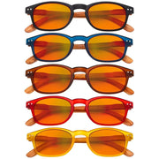 eyekeeper.com 5 Pack Blue Light Blocking Glasses Orange Tinted Lens DS034 Eyeglasses