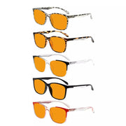 eyekeeper.com 5 Pack Blue Light Blocking Readers Orange Tinted DS9113 Eyeglasses