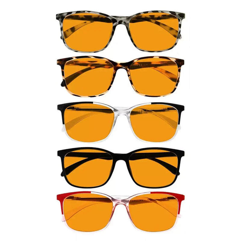 eyekeeper.com 5 Pack Blue Light Blocking Readers Orange Tinted DS9113 Eyeglasses
