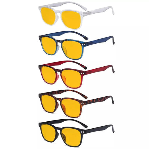 eyekeeper.com 5 Pack Blue Light Blocking Reading Glasses Amber Lens HP079 Eyeglasses