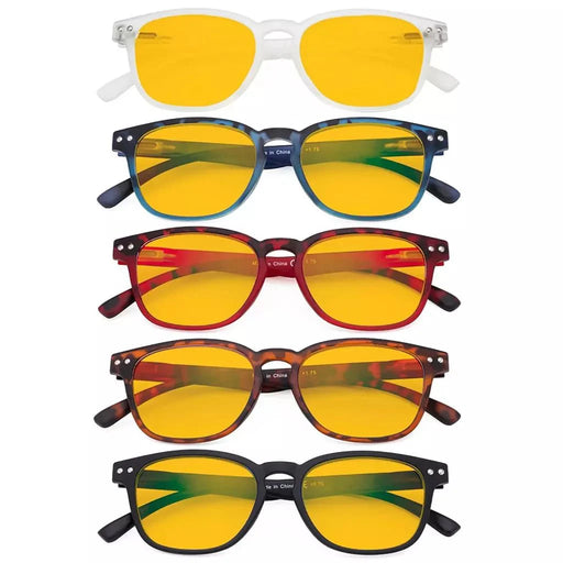 eyekeeper.com 5 Pack Blue Light Blocking Reading Glasses Amber Lens HP079 Eyeglasses