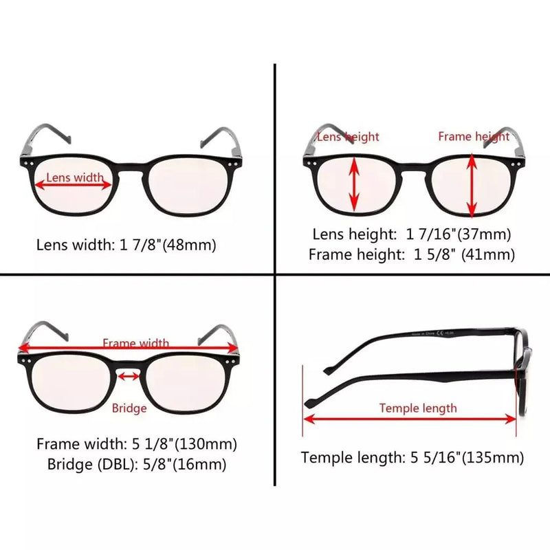 eyekeeper.com 5 Pack Blue Light Blocking Reading Glasses Vintage Oval Readers CG065 Eyeglasses