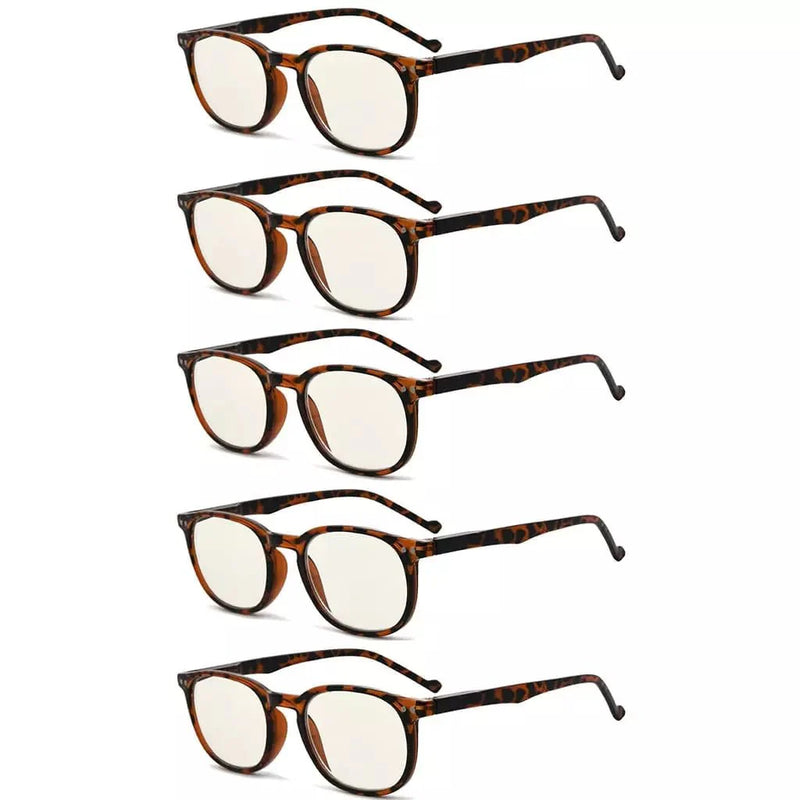eyekeeper.com 5 Pack Blue Light Blocking Reading Glasses Vintage Oval Readers CG065 Eyeglasses