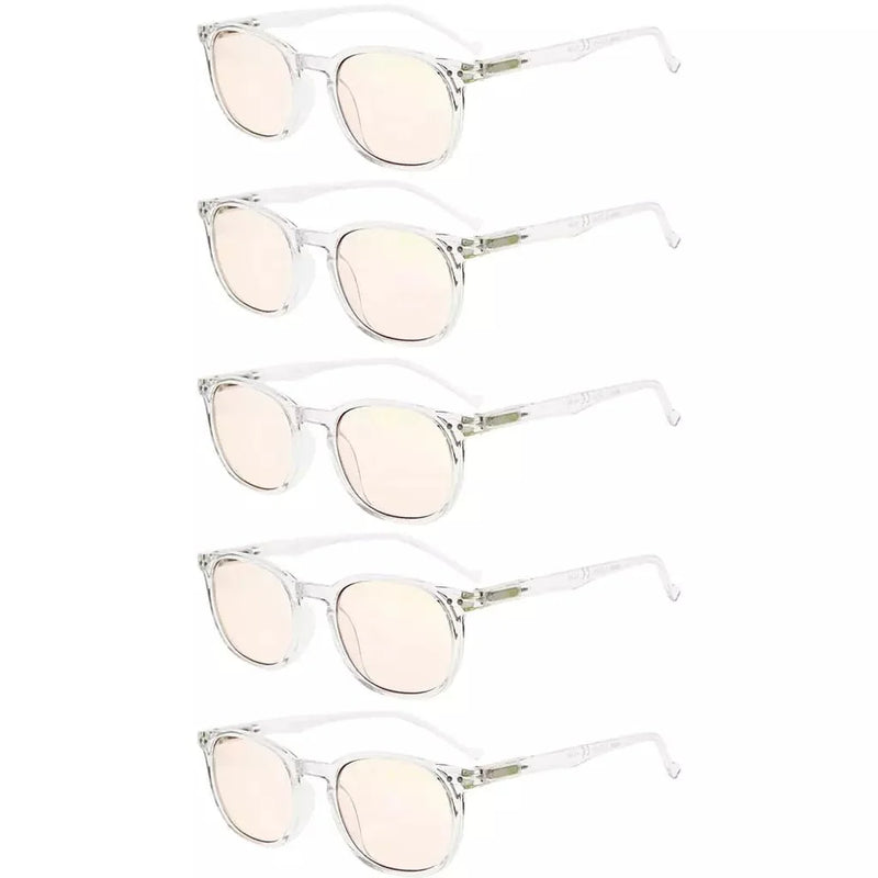 eyekeeper.com 5 Pack Blue Light Blocking Reading Glasses Vintage Oval Readers CG065 Eyeglasses