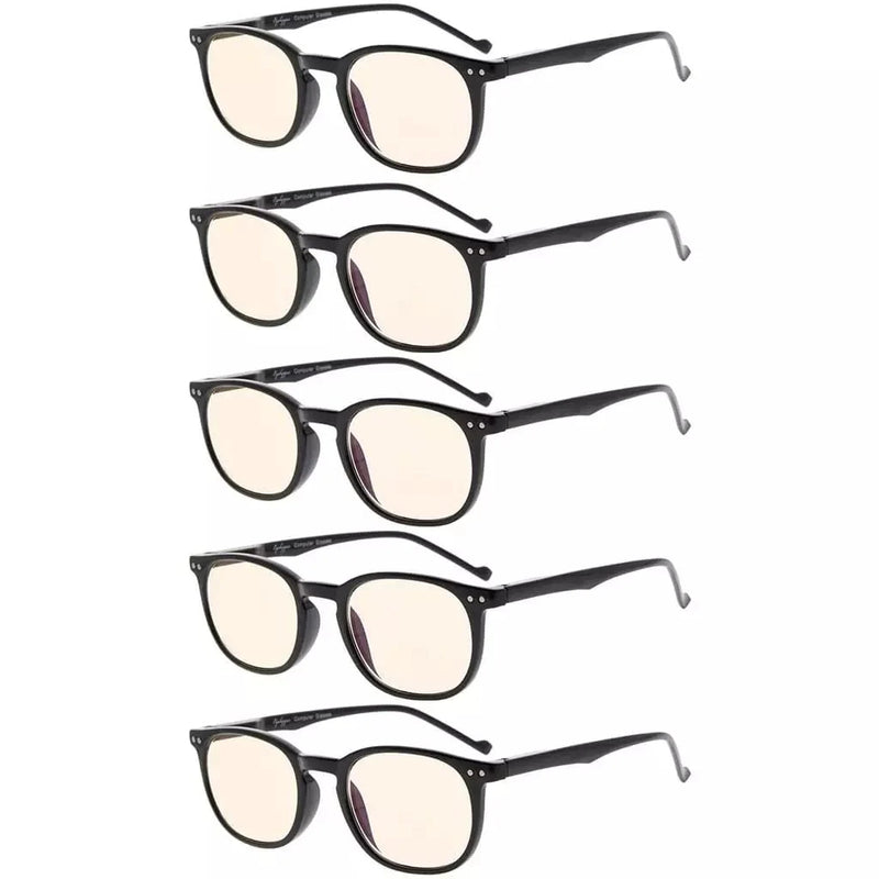 eyekeeper.com 5 Pack Blue Light Blocking Reading Glasses Vintage Oval Readers CG065 Eyeglasses